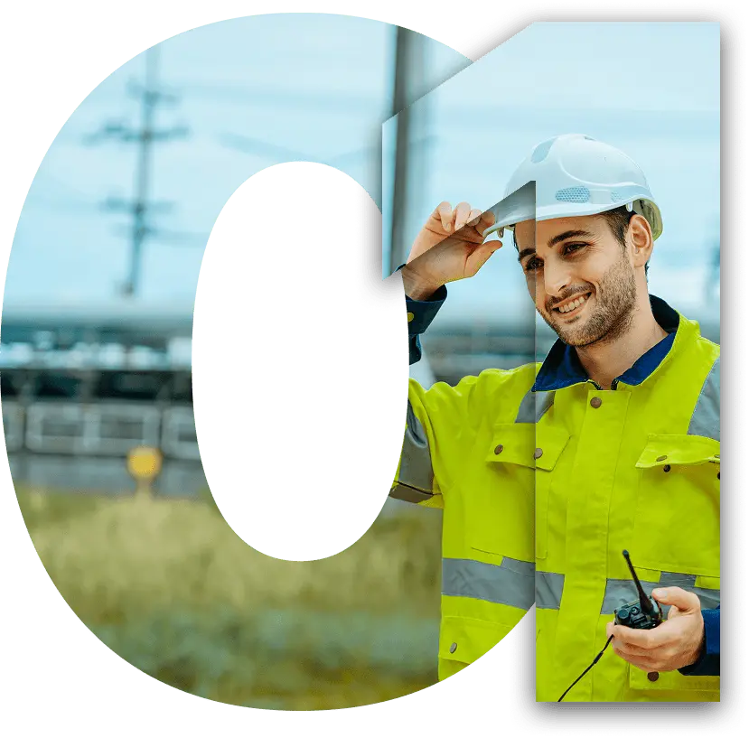 water utility worker smiling