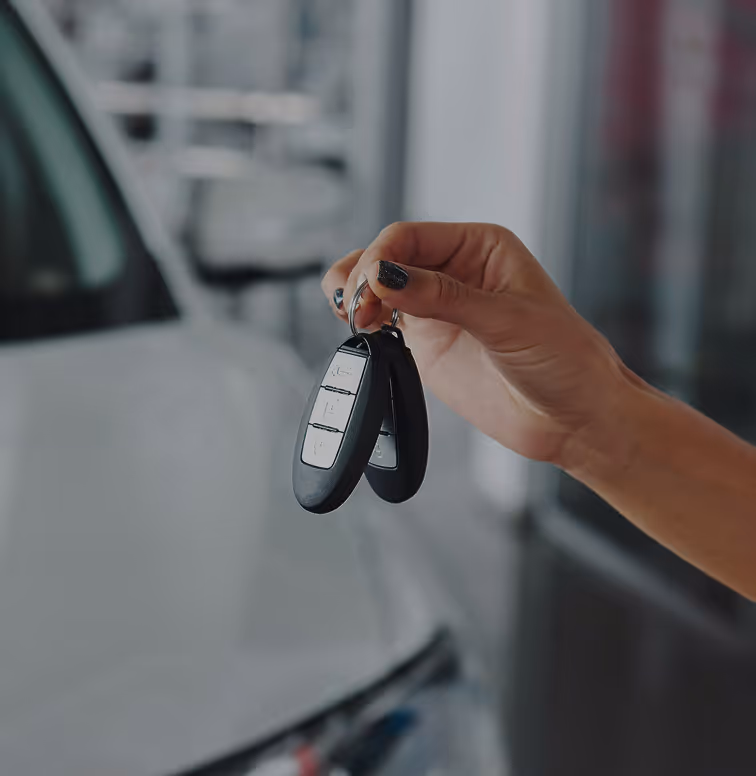 Set of car keys for a rental vehicle