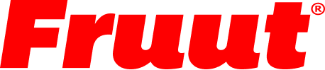 Logótipo da marca Fruut em letras vermelhas.