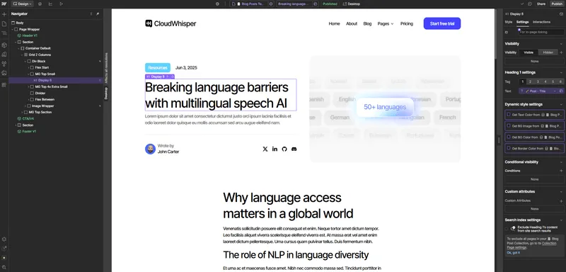 CMS Page - CloudWhisper - Webflow Template | BRIX Templates