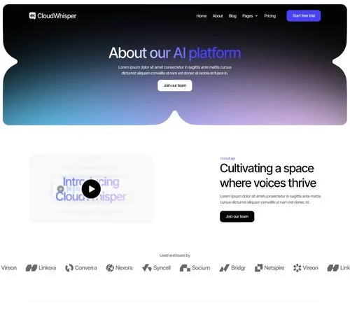 About Page - CloudWhisper - Webflow Template | BRIX Templates