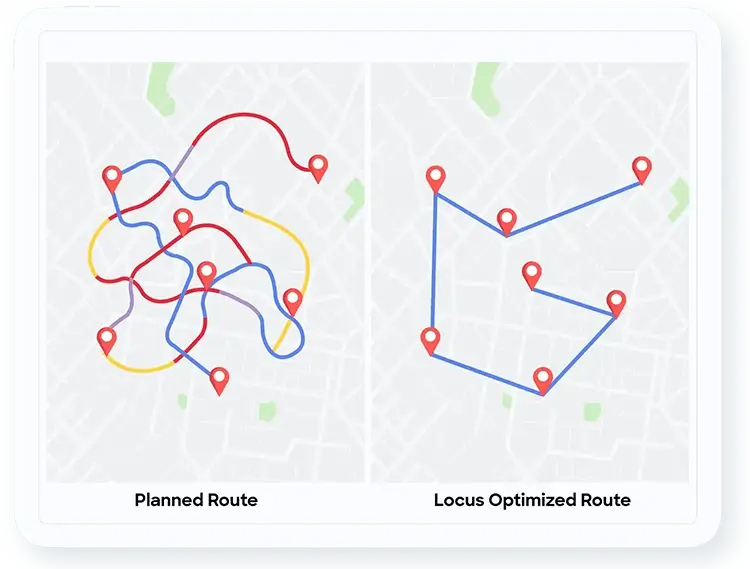 Route planning software comparing planned routes with an optimized delivery route
