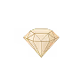 Icon of a gold diamond with black background.