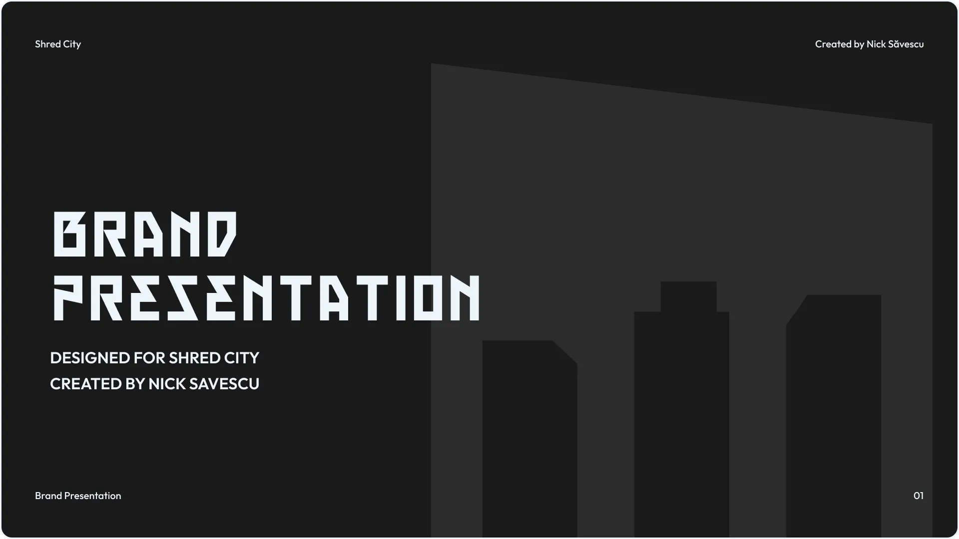 Brand presentation cover for Shred City