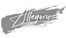 Allegory Lining & Shading Ink logo with stylized brushstroke background.