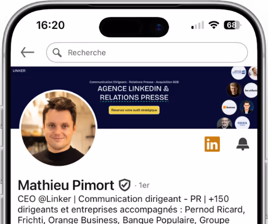 Linker - Agence de création de contenu LinkedIn - Mathieu Pimort fondateur