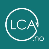 LCA.no logo with white letters inside a white circle on a teal background.