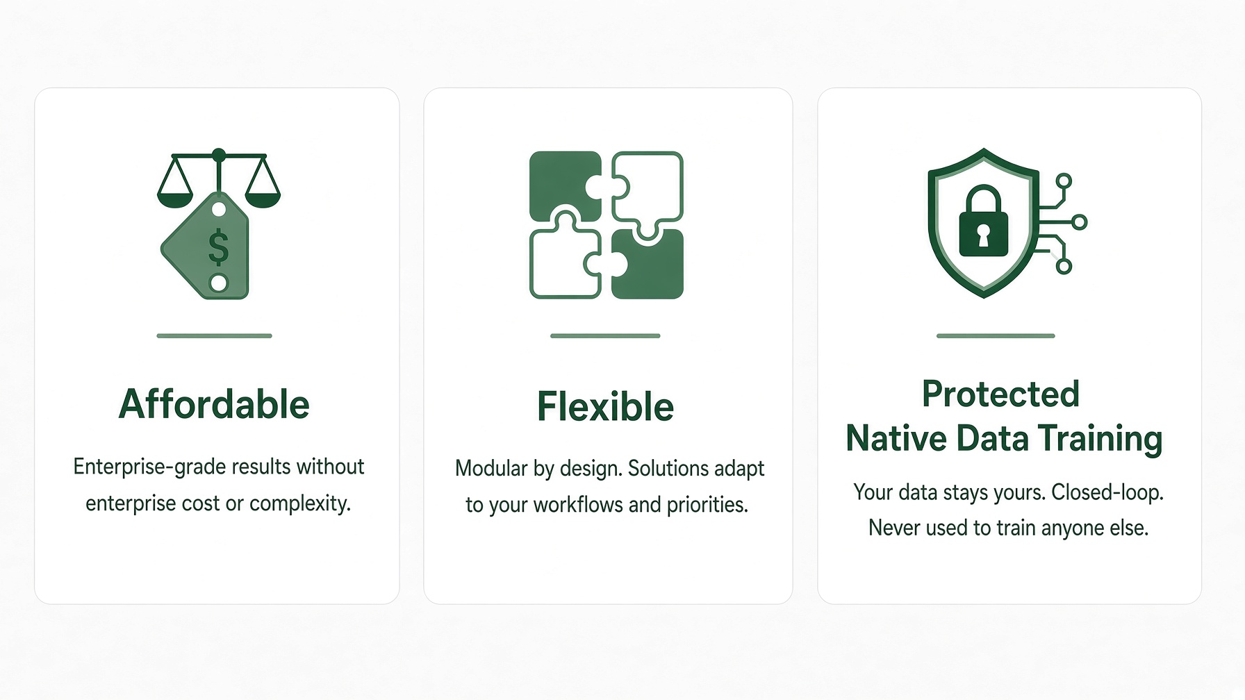 Affordable Flesible Protected Native Data Training soolisAI