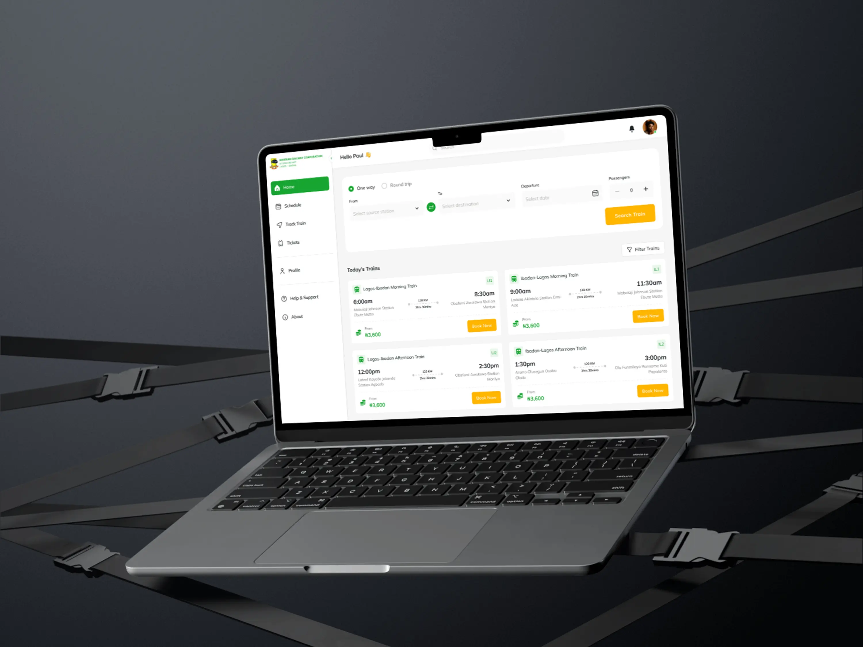 Nigerian Railway Corporation Product Design Mockup 