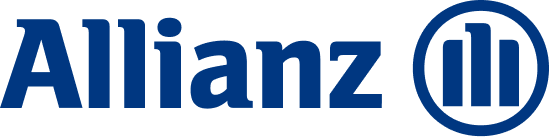 Allianz-Logo in blau mit Schriftzug und drei vertikalen Balken im Kreis.