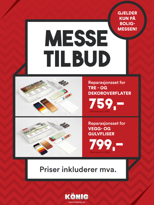 Reparasjonssett for tre- og dekoroverflater / vegg- og gulvfliser fra 759,-