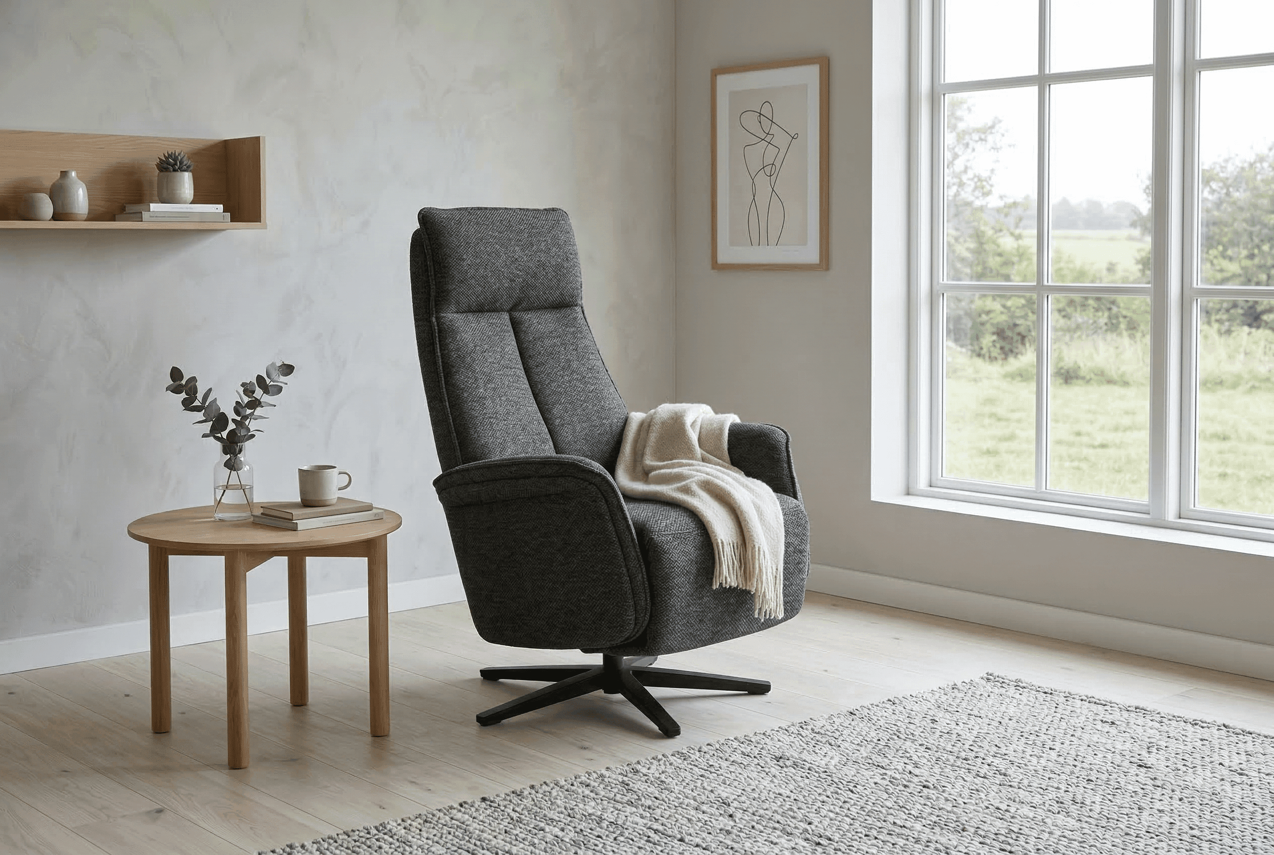 Flip-up reclinerstol