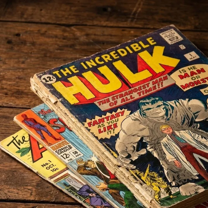 Bandes dessinées anciennes Marvel, dont The Incredible Hulk numéro 1, comic books de collection