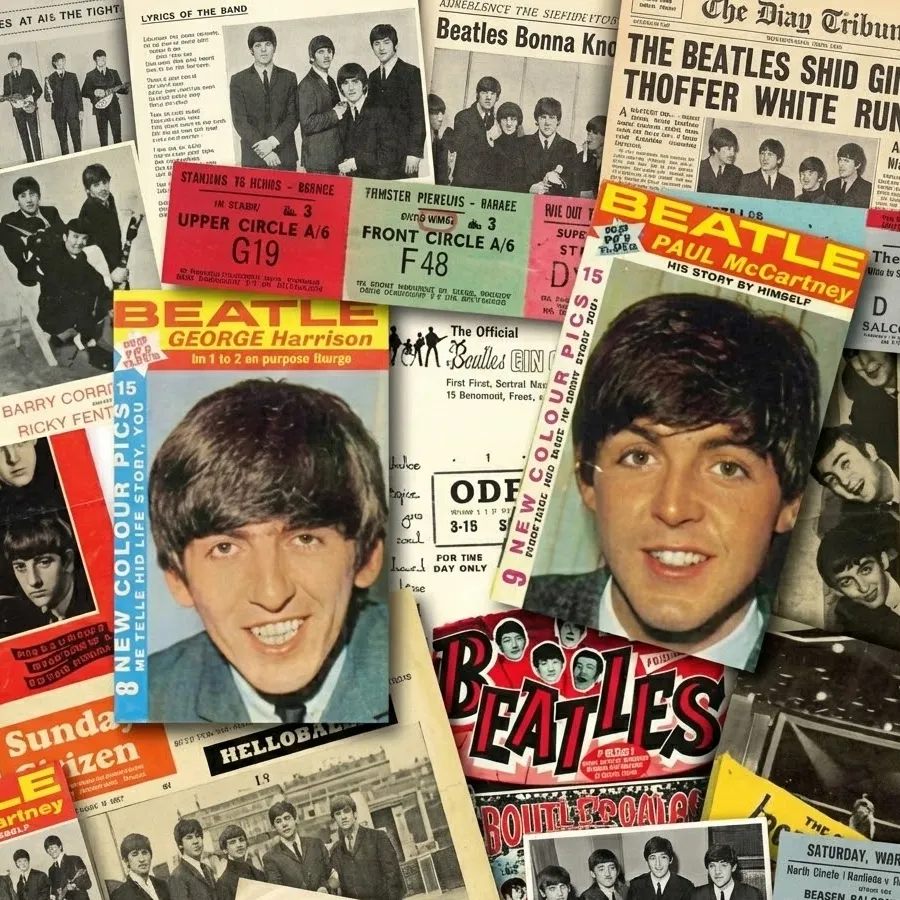 Souvenirs des Beatles de collection: magazines, billets et coupures de journaux anciens