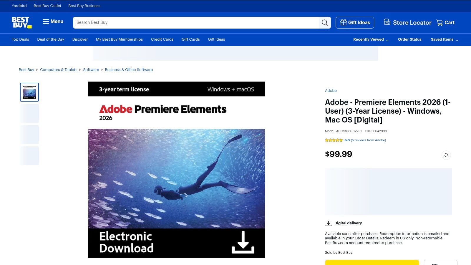 Best Buy (retailer) – Adobe Premiere Elements (digital)