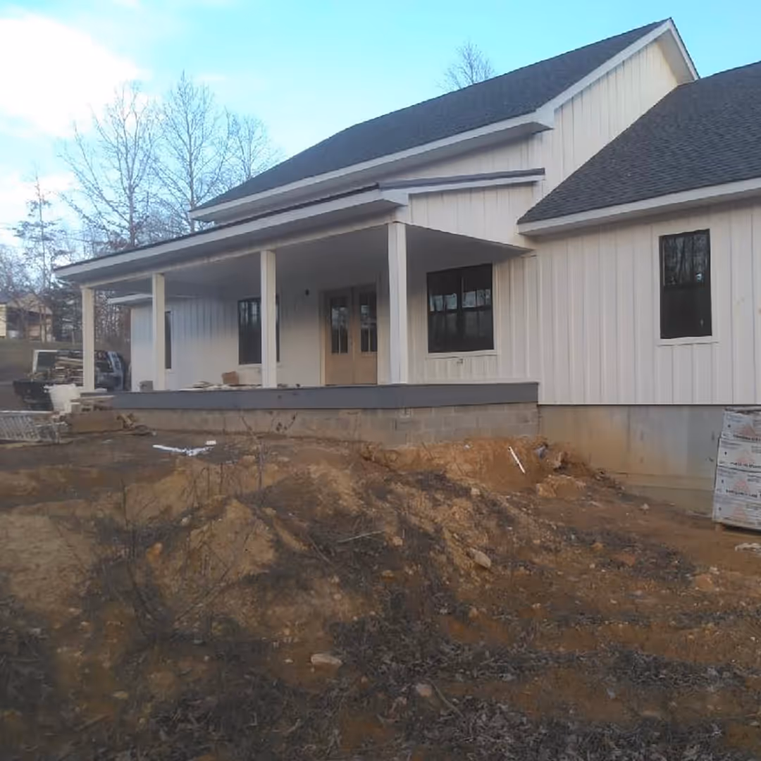 Lawn renovation and grading project by Manibilt Construction Inc in Crossville, Tennessee