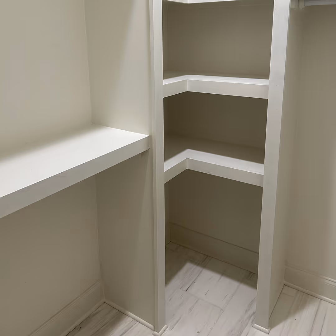 Custom closet renovation and interior buildout by Manibilt Construction Inc in Crossville, Tennessee