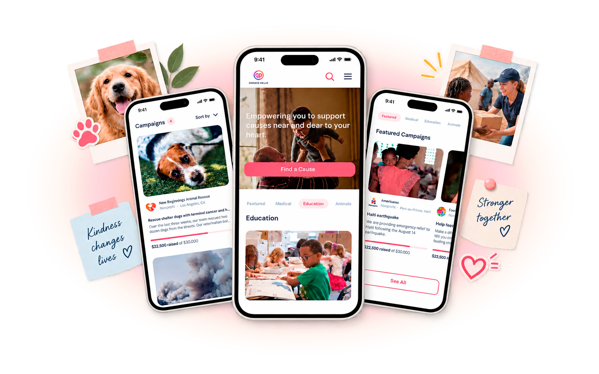 DonateHello product design by Wandr