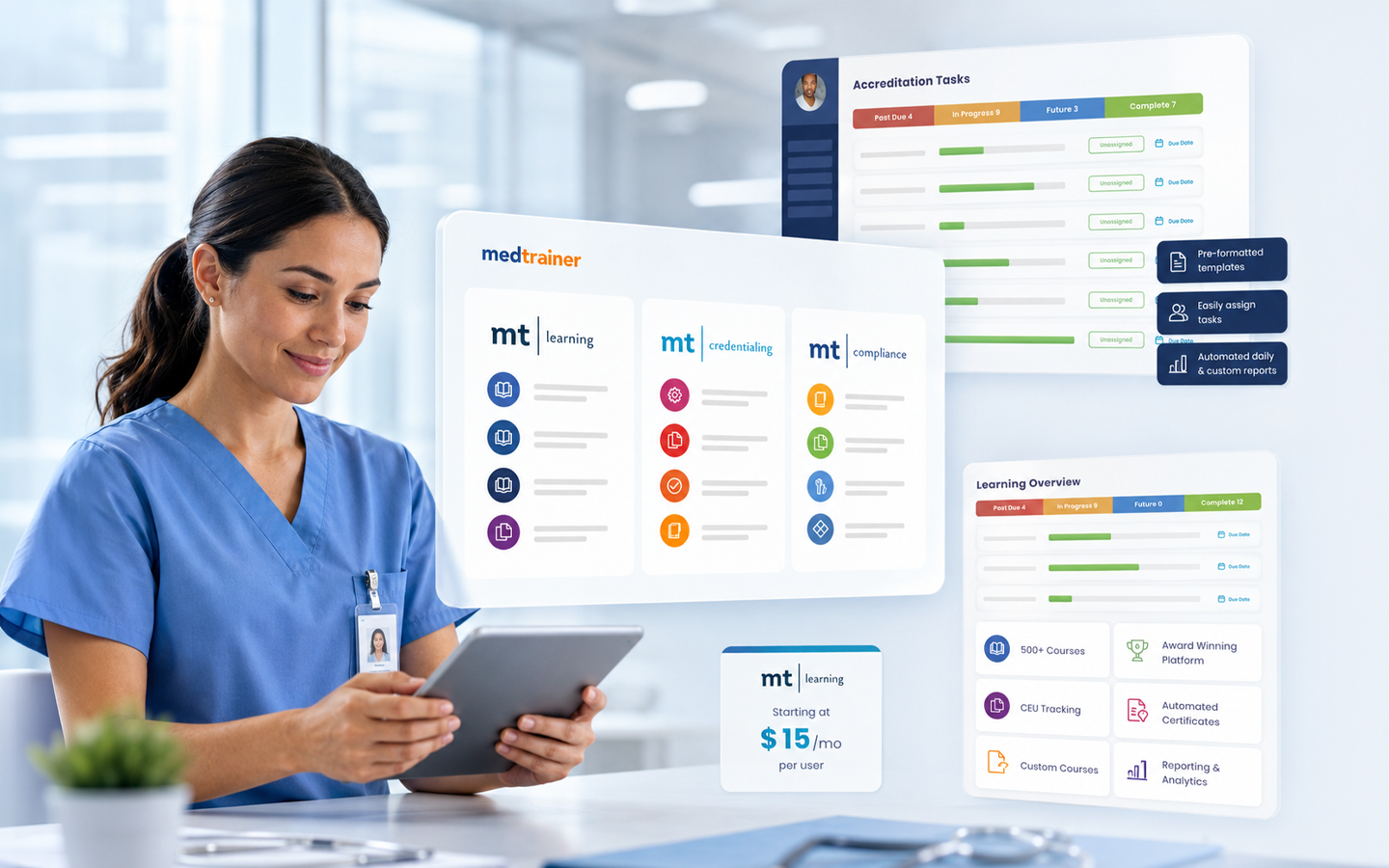 MedTrainer product interface designed by WANDR