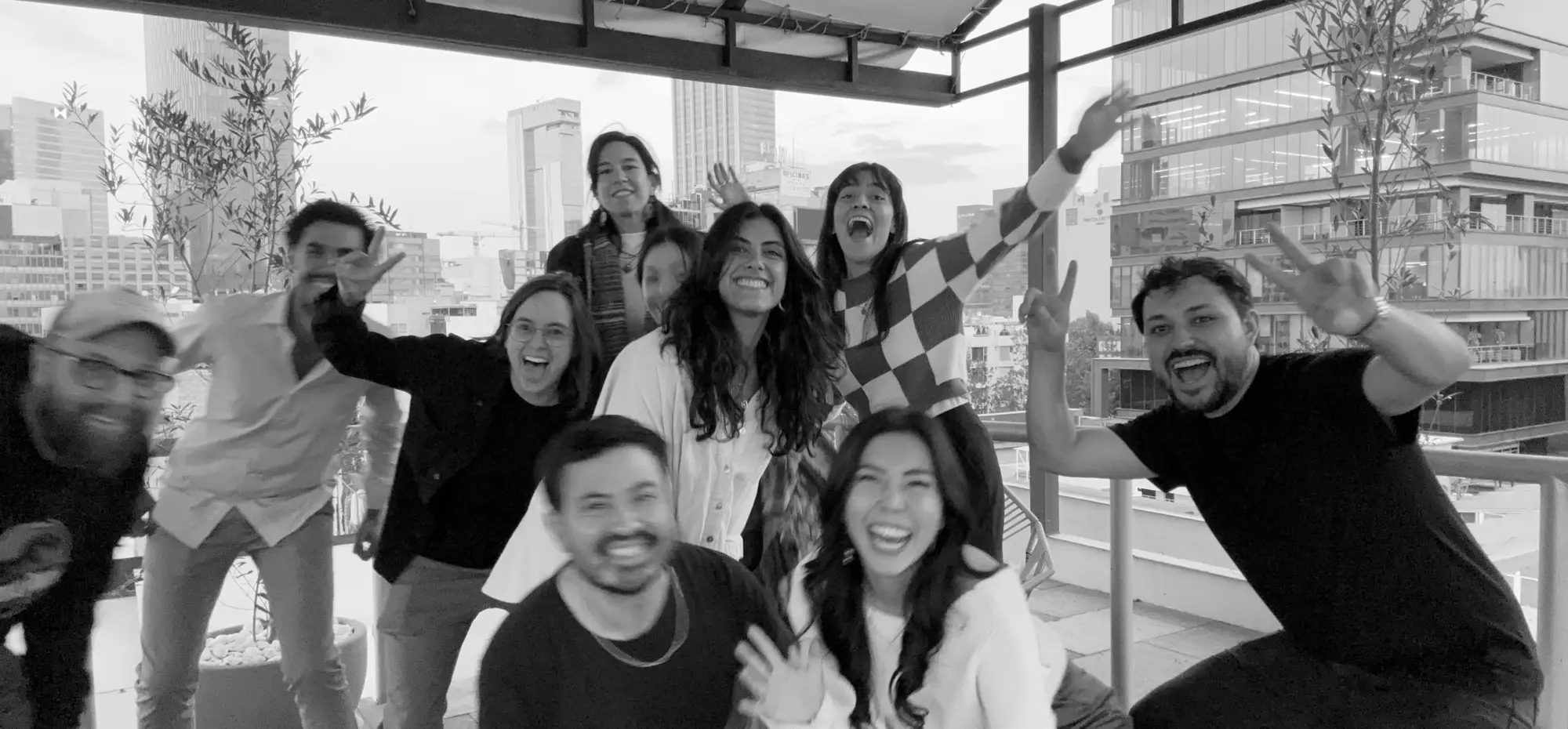 The Wandr team together on a rooftop