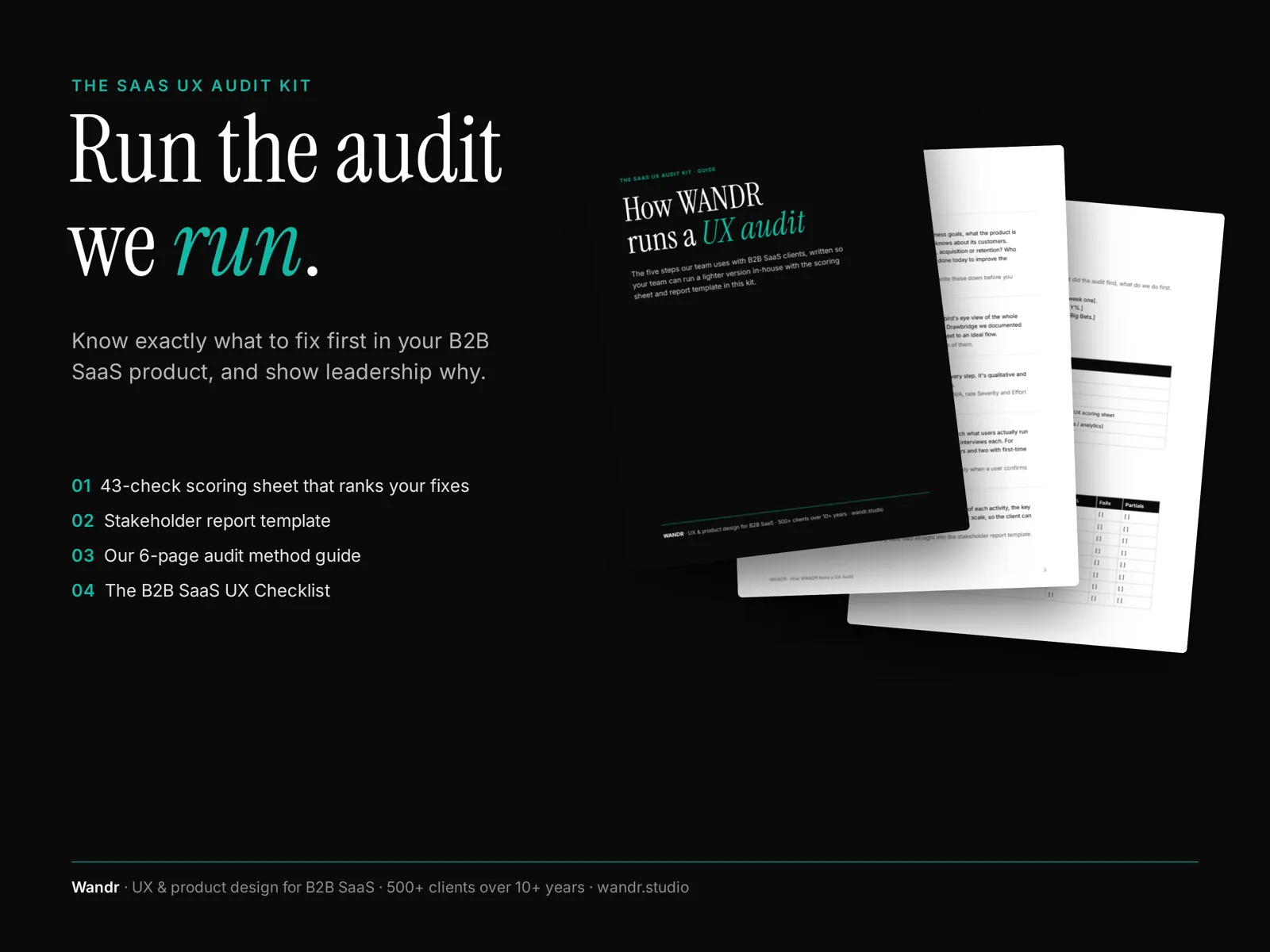 The SaaS UX Audit Kit: method guide, report template and scoring sheet