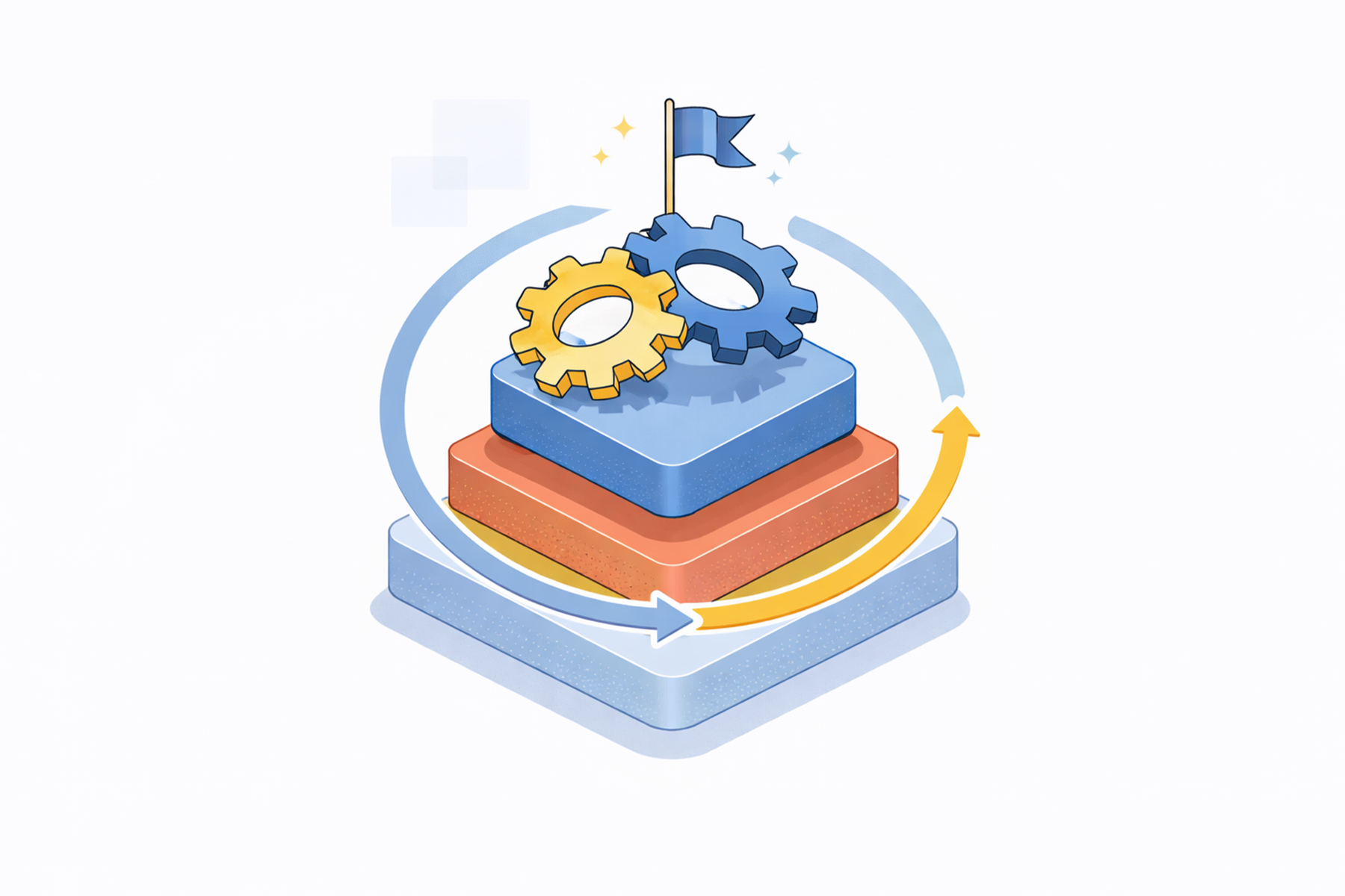 Illustration representing long-term partnerships enabled by consistent quarterly reviews