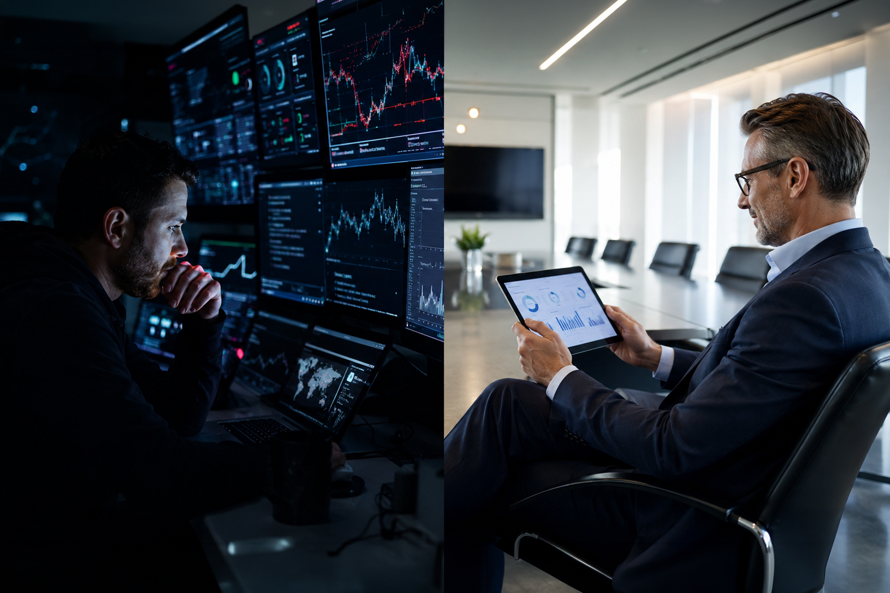 Security analyst and business executive using the same dashboard in different contexts