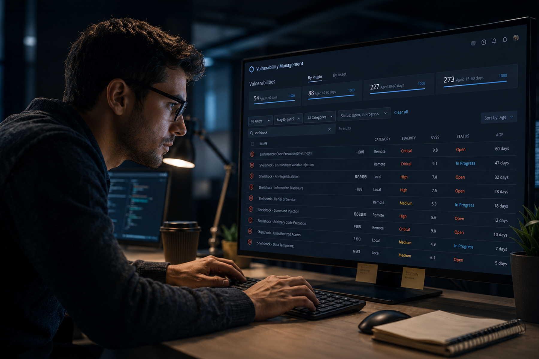 Data analyst using enterprise dashboard in investigation mode with multiple active filters and real-time search results