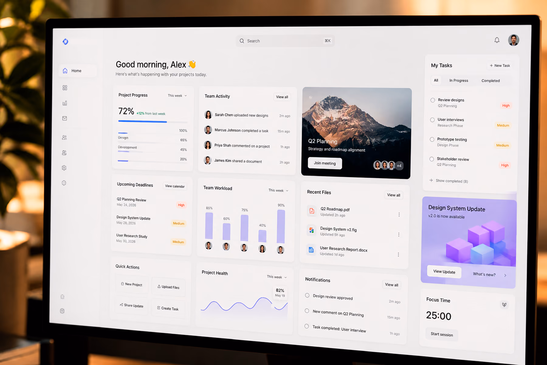 Modern bento grid UI layout showing modular content cards with clear visual hierarchy and cognitive clarity design principles