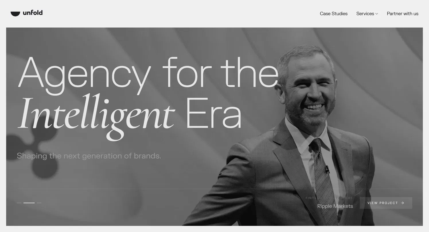 Unfold UX design agency website homepage showing product strategy positioning for the intelligent era