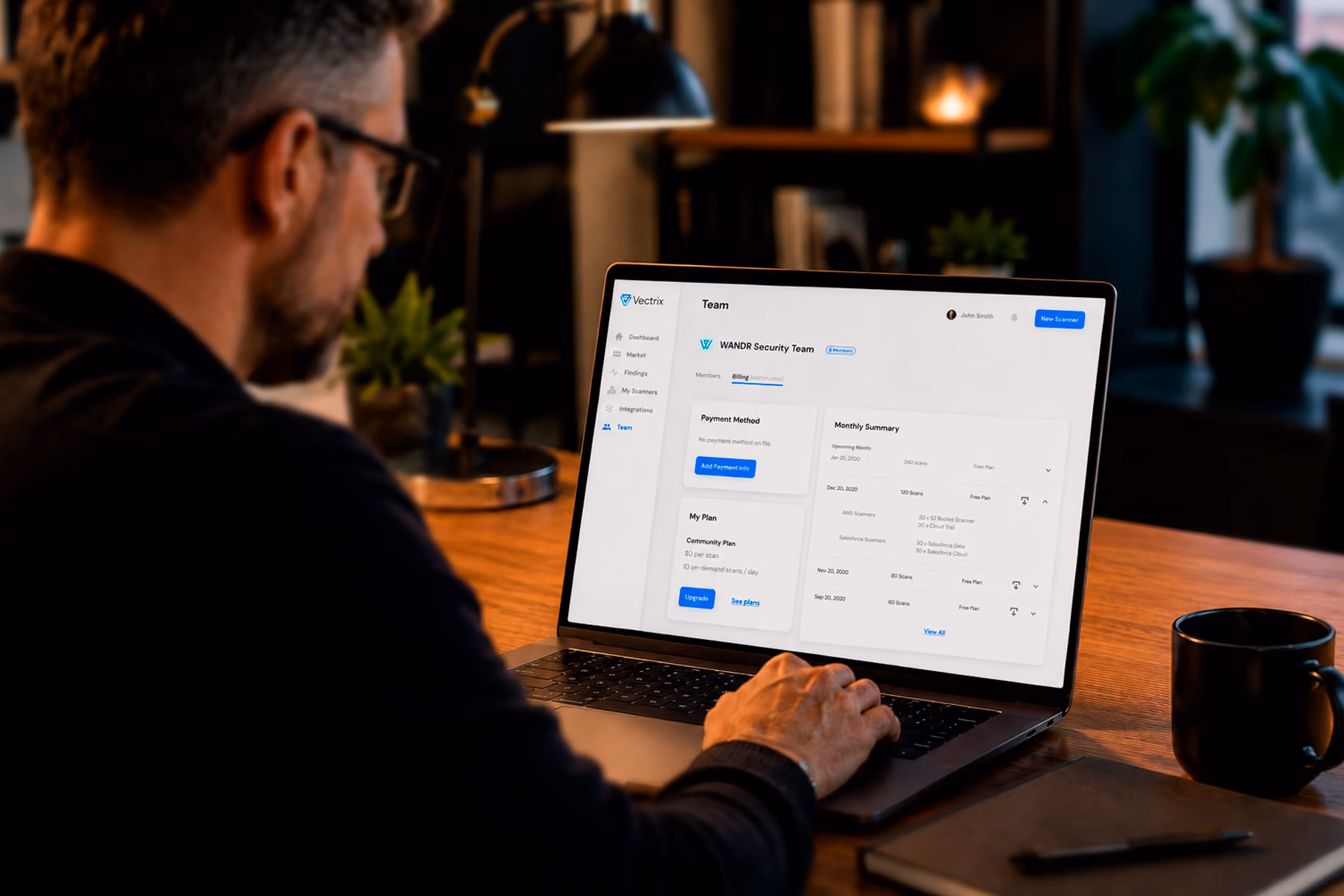 Experienced SaaS user reviewing a clean structured dashboard as part of their daily workflow routine