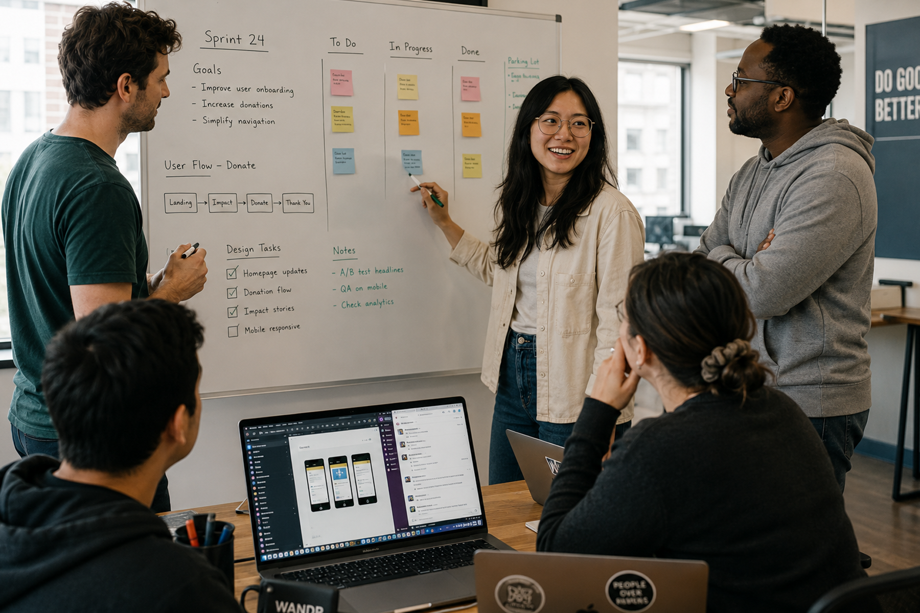 Senior UX designer fully integrated into sprint planning session on first day of staff augmentation engagement