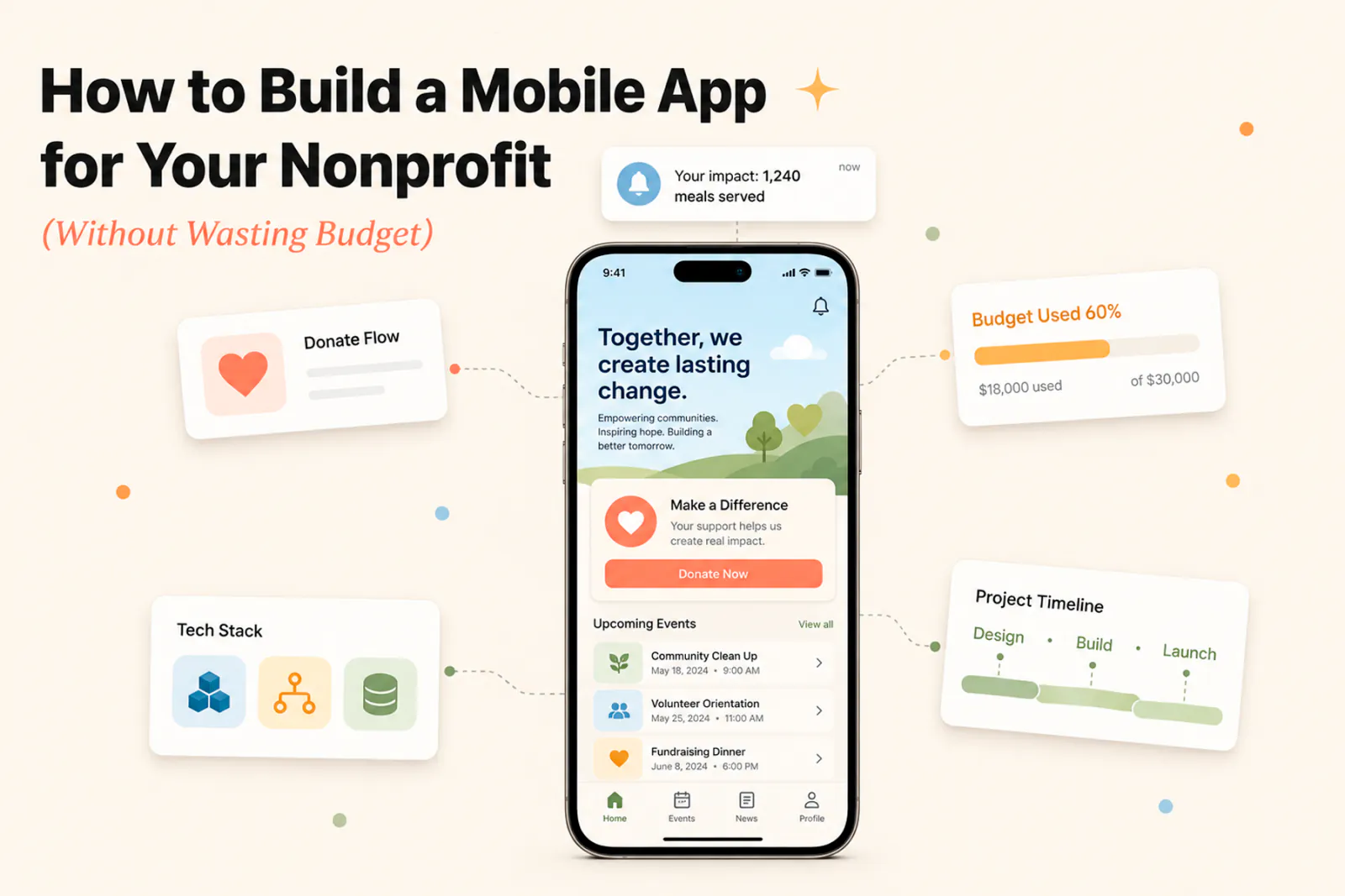 Step-by-step guide to building a nonprofit mobile app without wasting budget