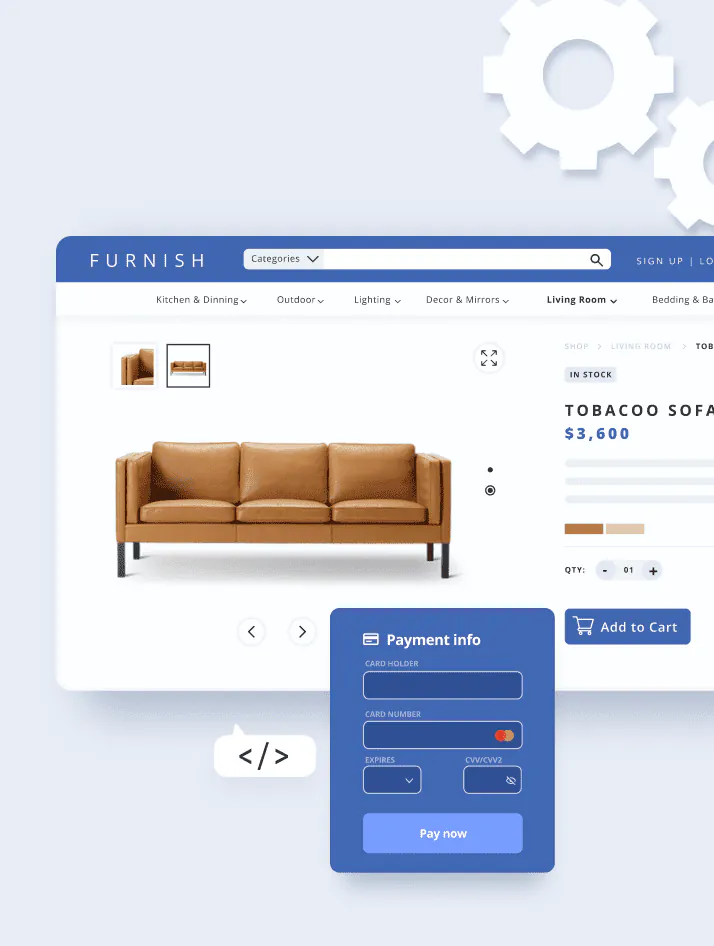 UX designer reviewing a pattern library on a computer screen with UI component examples, navigation patterns, and design system documentation displayed side by side