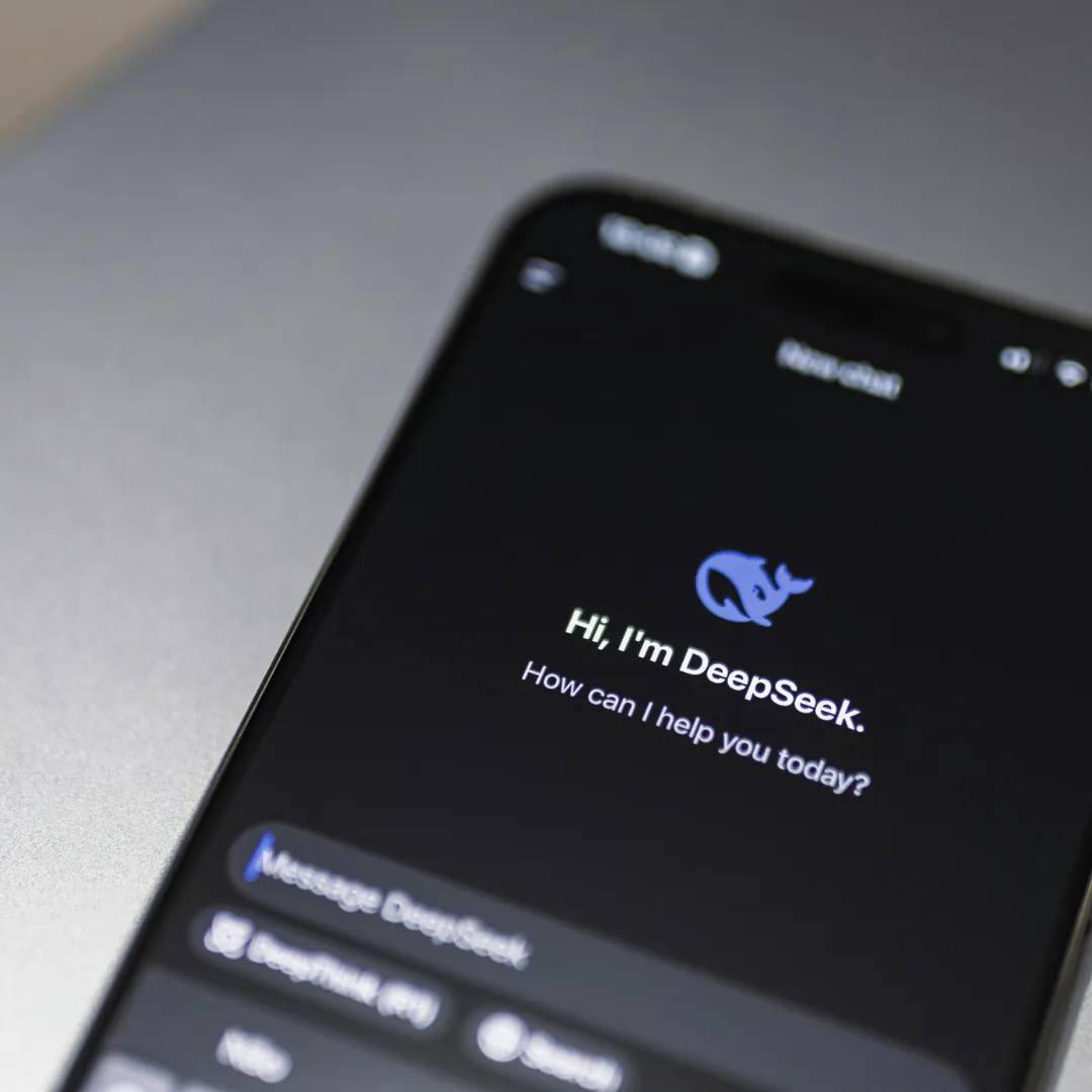 Phone showing the DeepSeek AI assistant chat screen