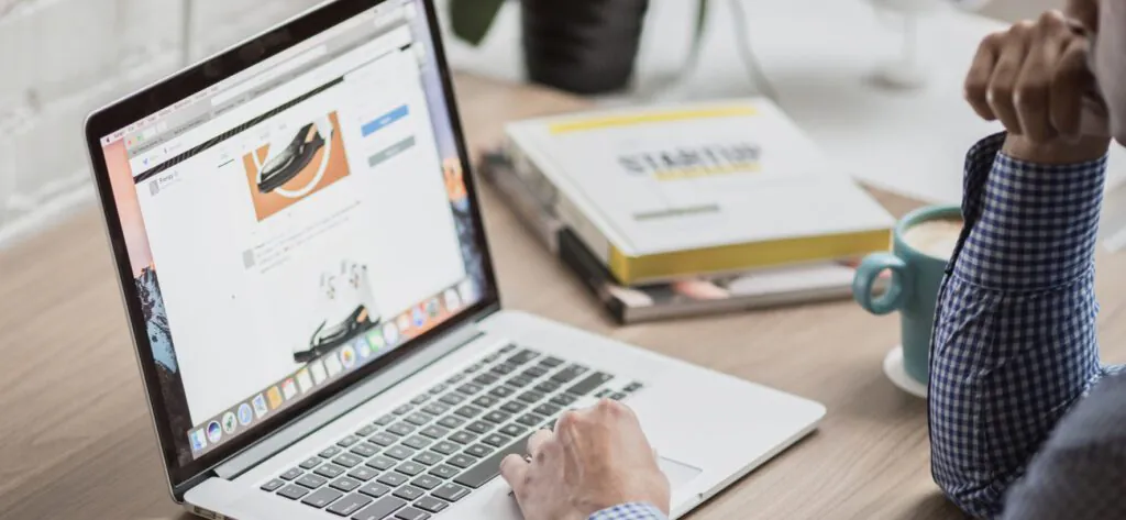 Laptop showing a website with clear navigation and credible content
