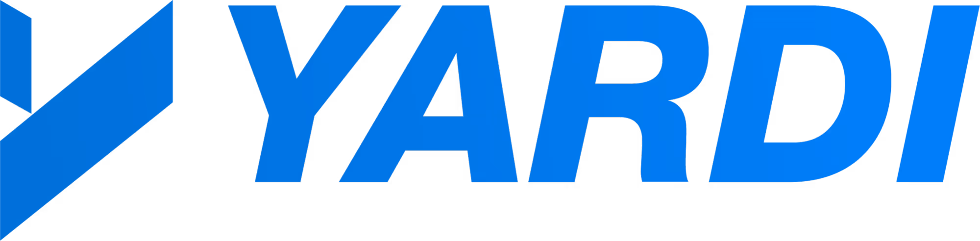 Yardi company logo with blue stylized checkmark and text.