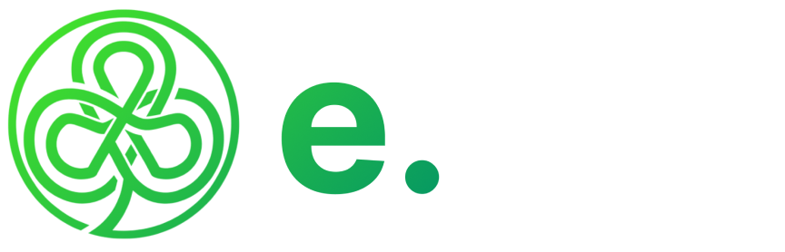 Green circular abstract logo next to text reading 'e.gpt' in green and white.