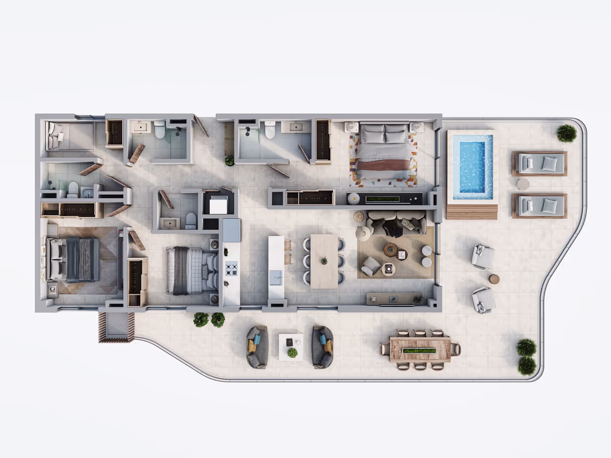 Planta A Apartamento Long Beach Puerto Plata