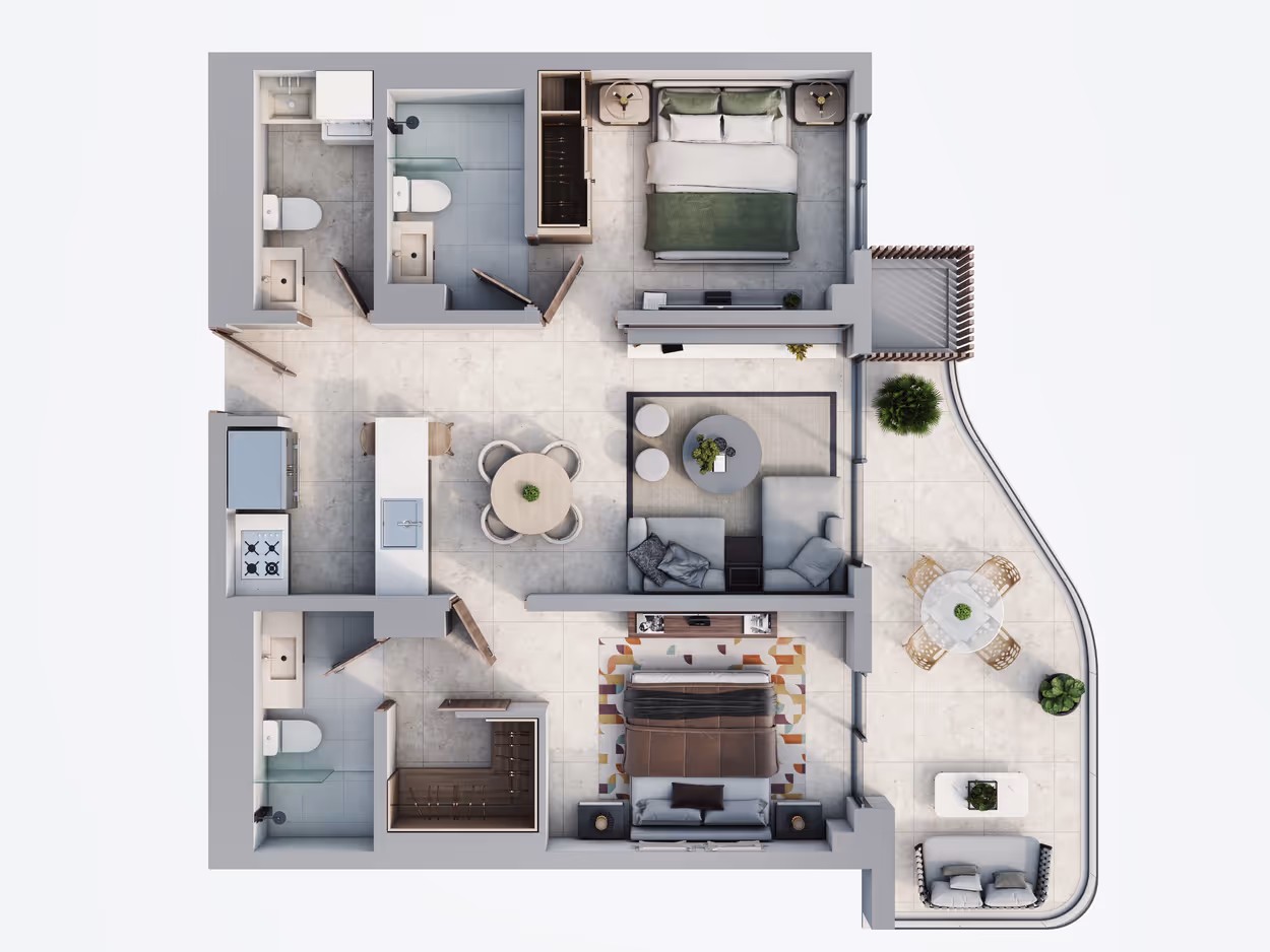 Planta B-607 Apartamento Long Beach Puerto Plata