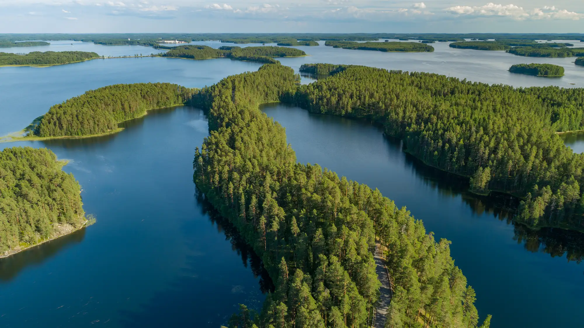 Lake Saimaa Seenlandschaft in Südfinnland im Sommer