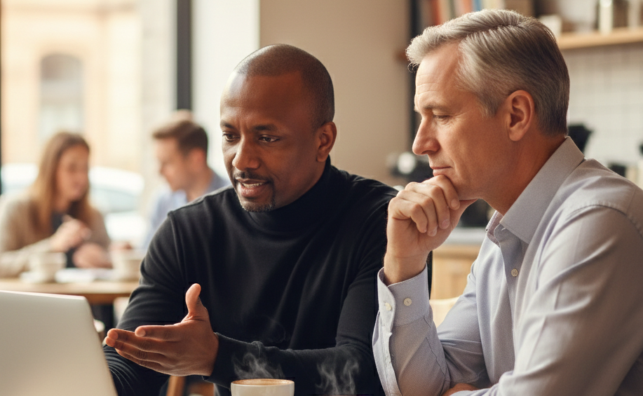 Dale in a one one on career strategy session with a client