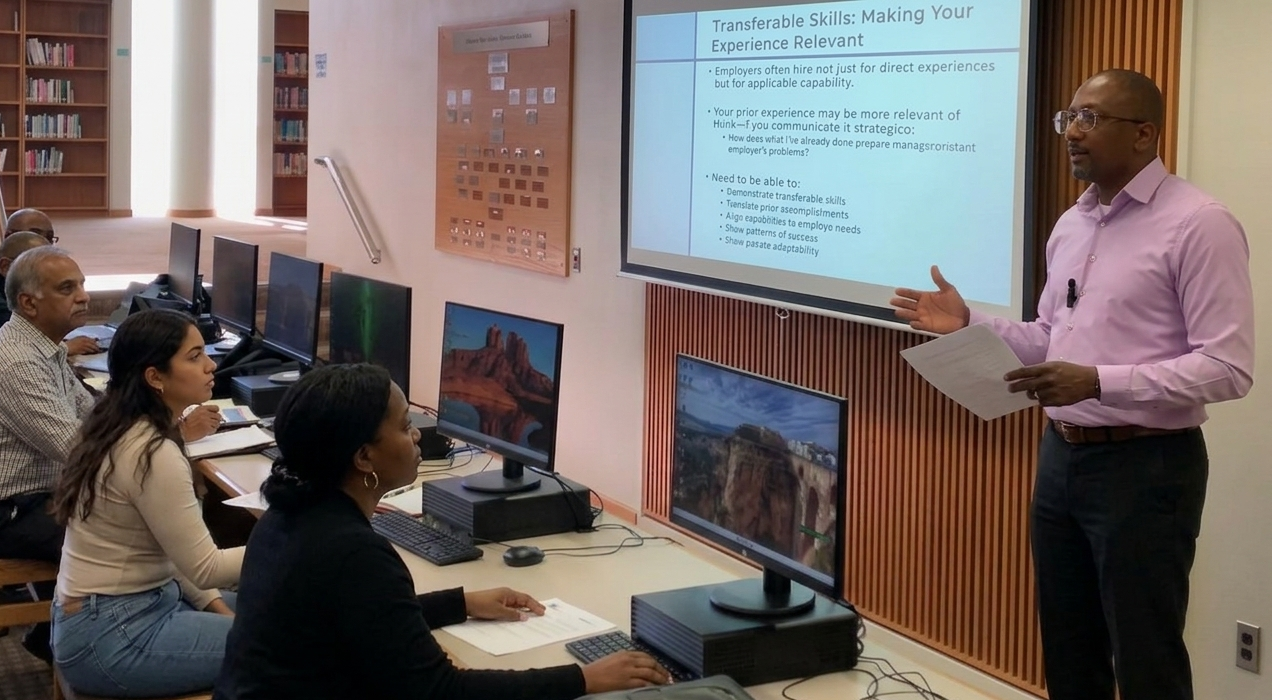 Dale Fairclough running a workshop on transferrable career skills