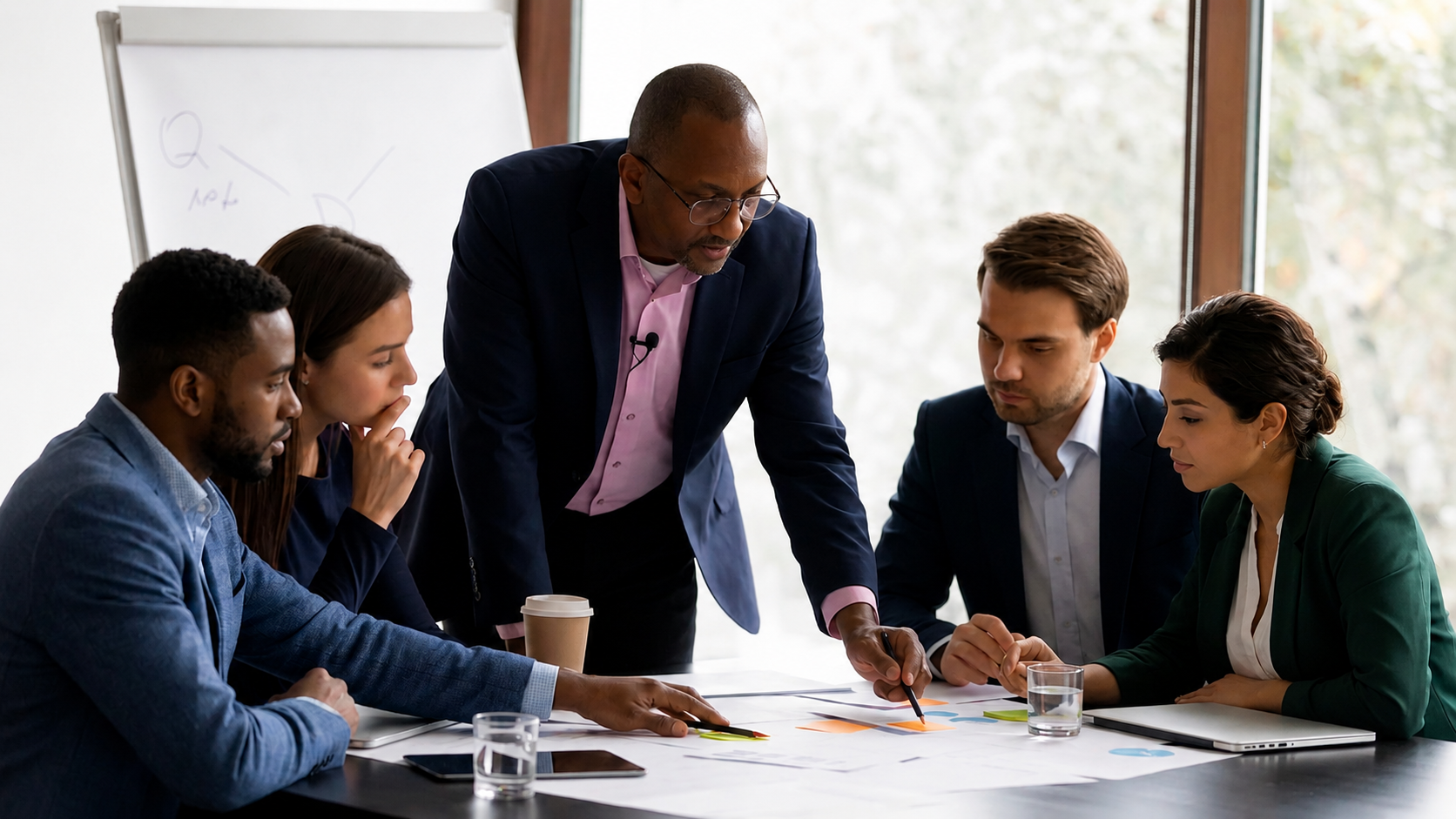Dale Fairclough with clients in a  working session on strategy and planning