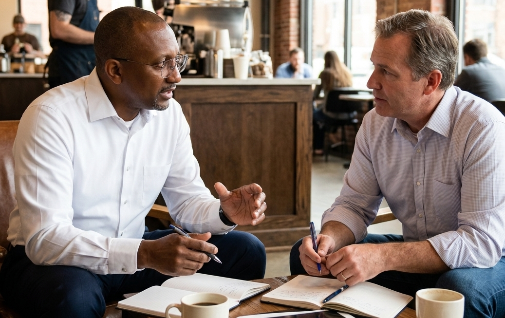 Dale Fairclough in a one on one career advisory session