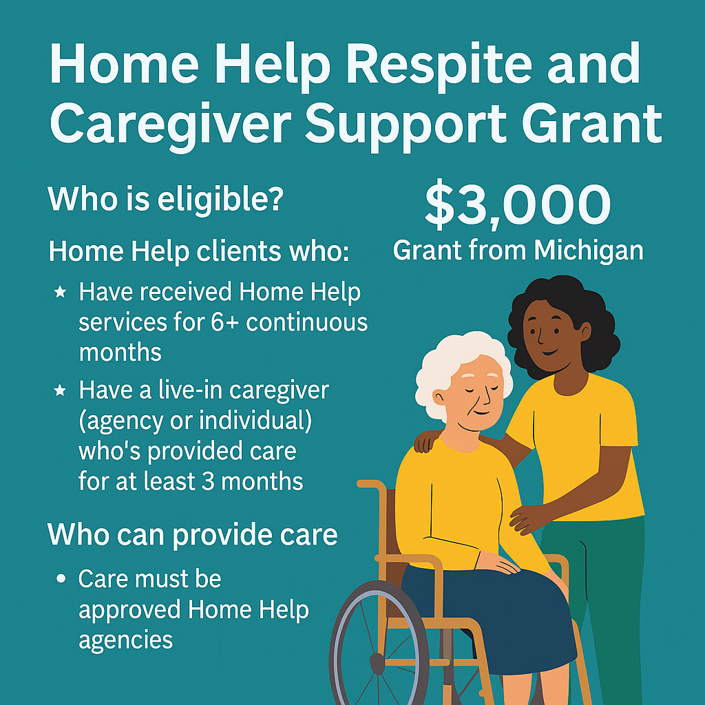 $3,000 in Free Respite Care Grant Now Available for Medicaid Seniors in Michigan