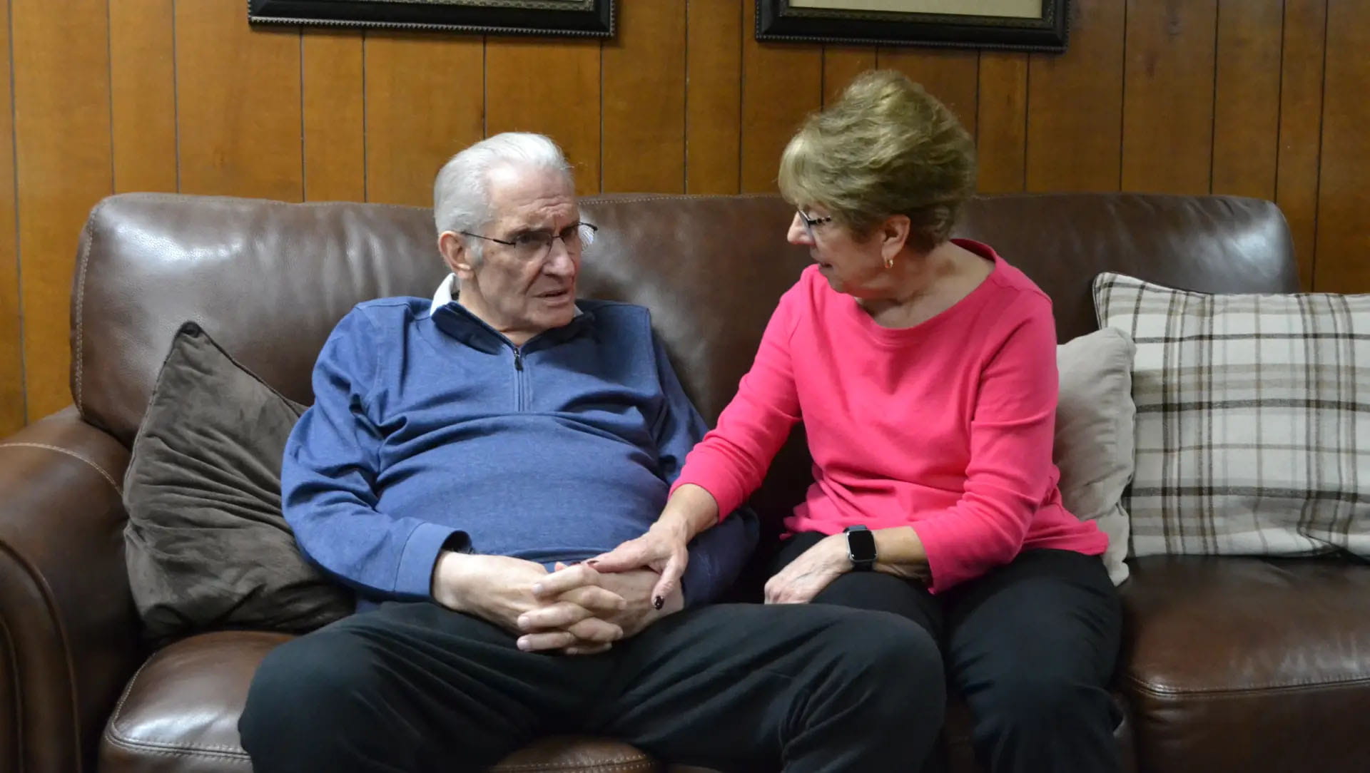 Caregiver providing overnight home care.