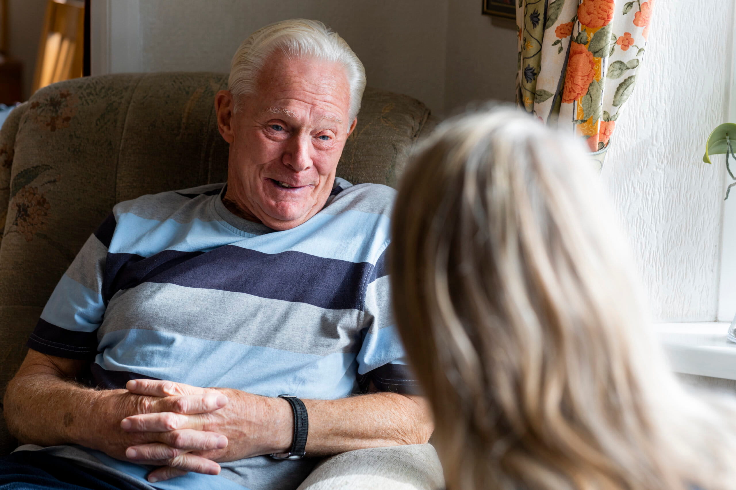 Senior giving family caregivers a break from care.