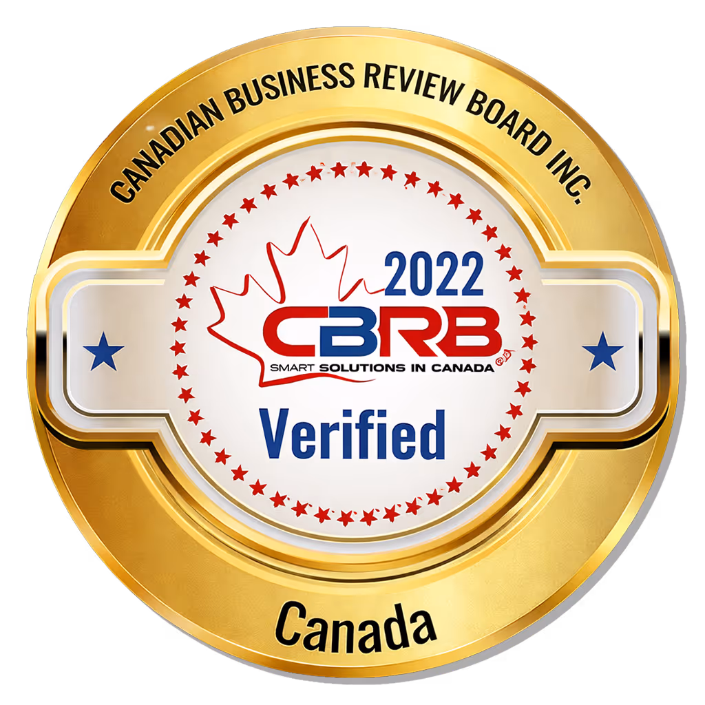 Canadian Business Review Board verified business badge, Canada.