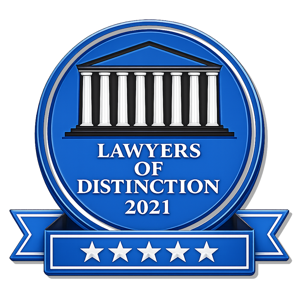 Lawyers of Distinction 2021 award badge.